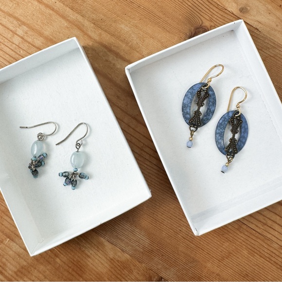 Blue Boho Earrings - Picture 2 of 6